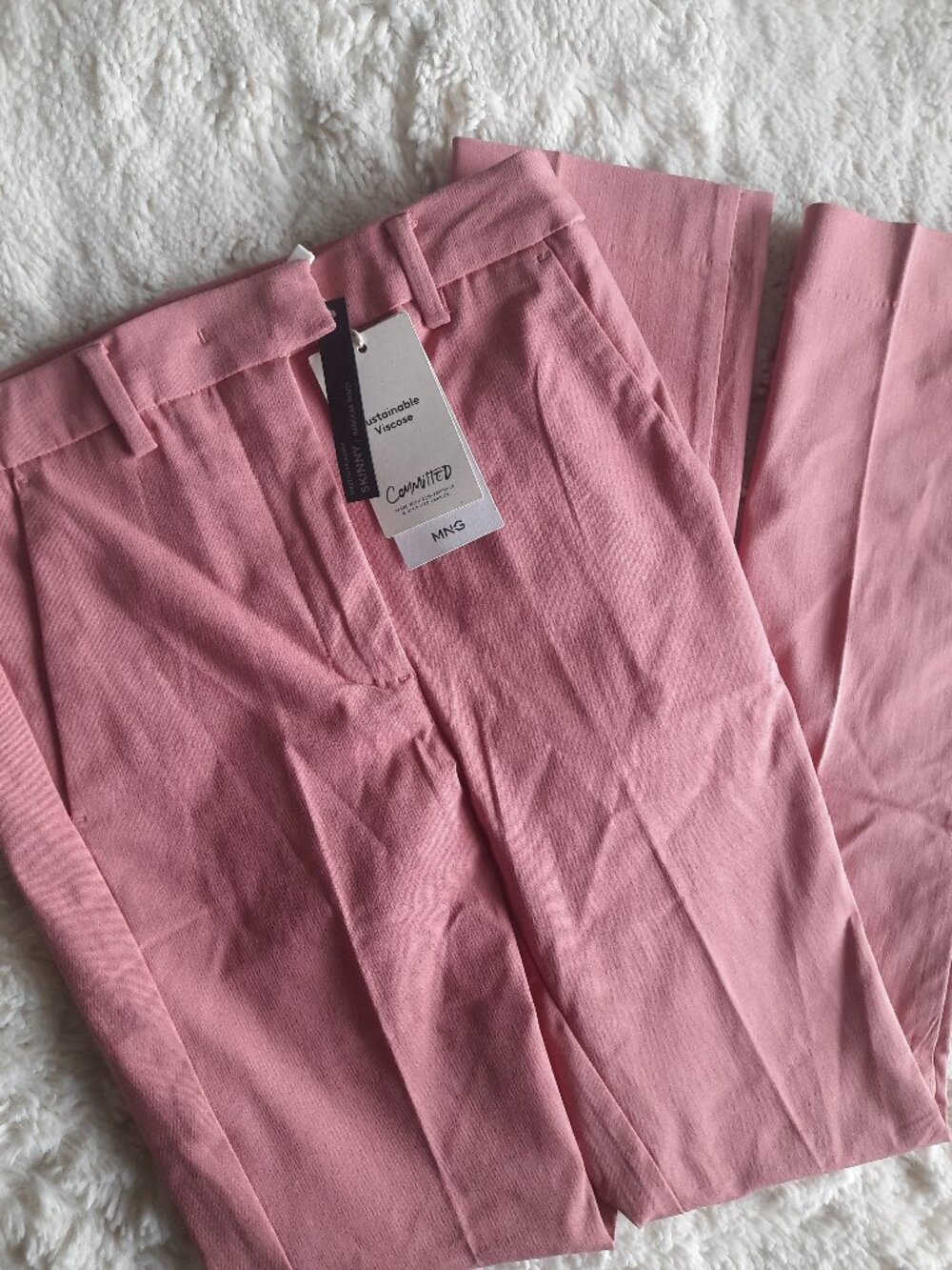 Mango Pink Skinny Fit Pants
